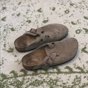 Birkenstock Tan Mules & Clogs with Adjustable Strap and Sturdy Sole